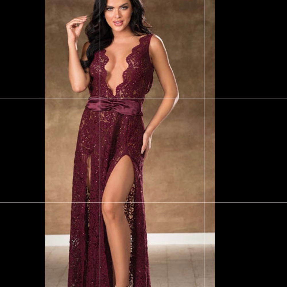 Long gown sequin lace